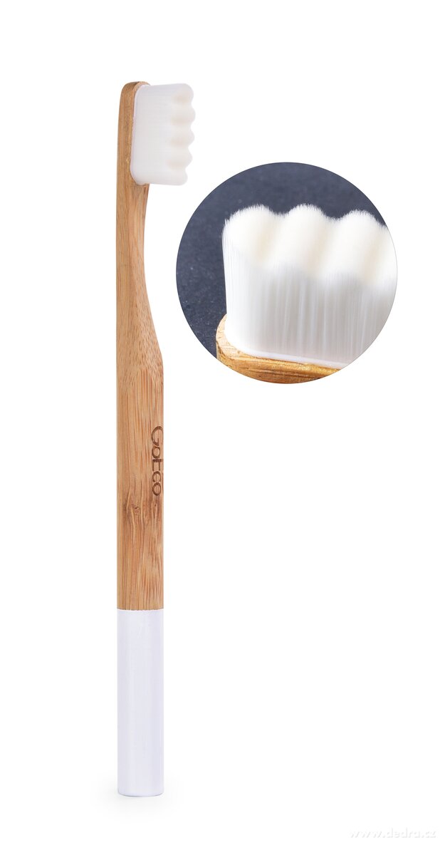 GoEco® BAMBOO bambusz fogkefe - fehér