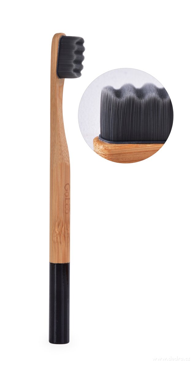 GoEco® BAMBOO bambusz fogkefe - fekete