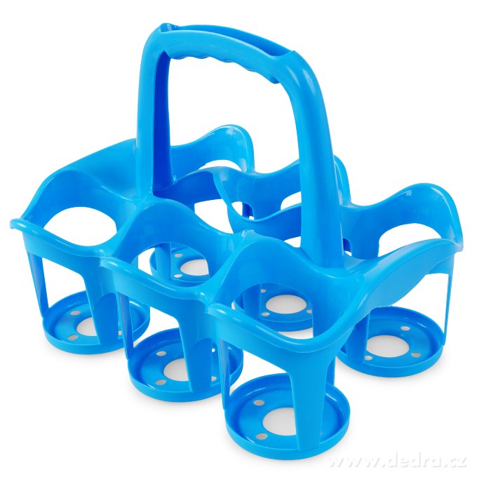 Műanyag 6 fakos palacktartó rekesz - kék