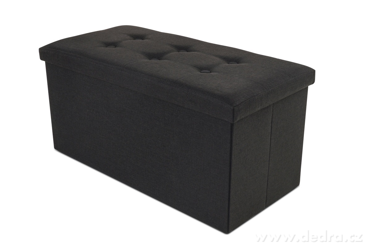 Puff ülőke tárolóval összecsukható XL - fekete