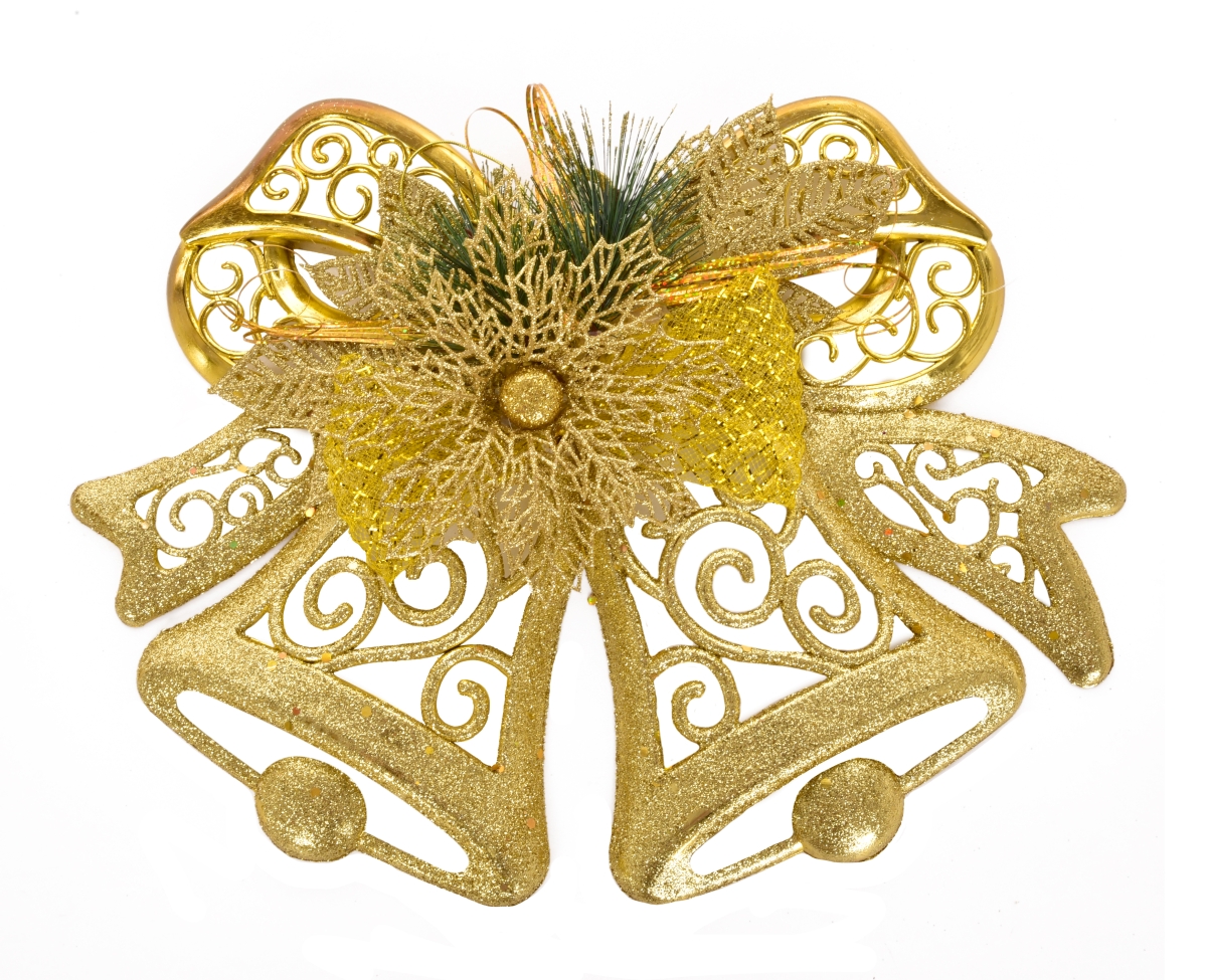 Harangok formájú felakasztható dekoráció 36 cm - arany színű