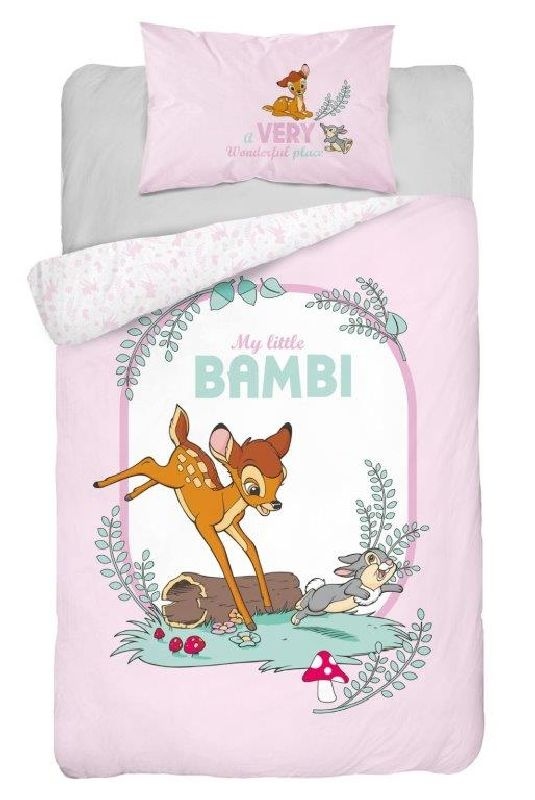 Little Bambi pink ovis ágyneműhuzat 100x135 cm