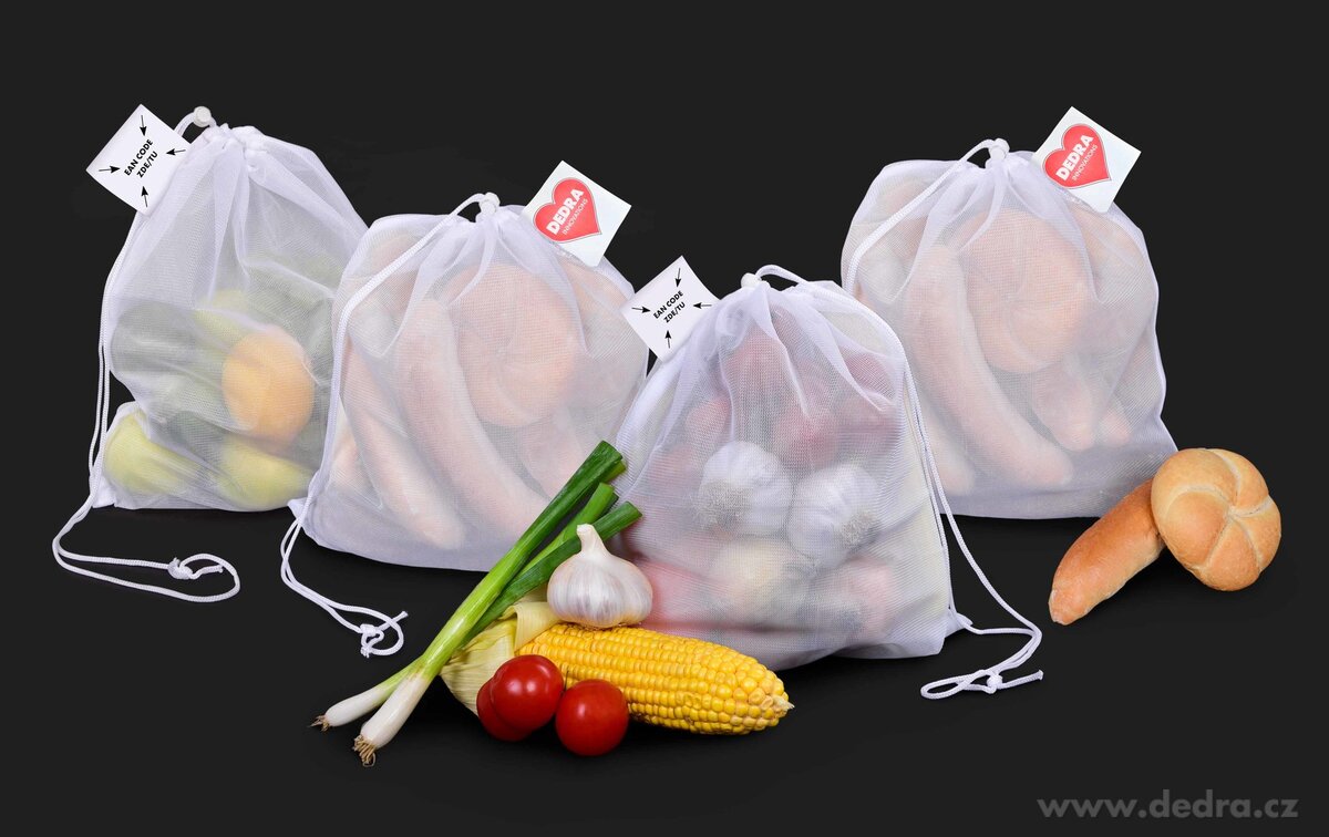 GoEco® Zöldség, gyümölcs bevásárló zsák 4 db/szett