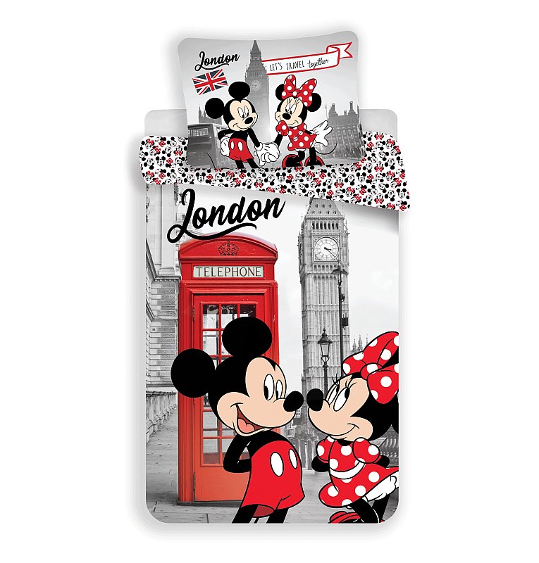 Mickey és Minnie London Telephone ágyneműhuzat 140x200 cm