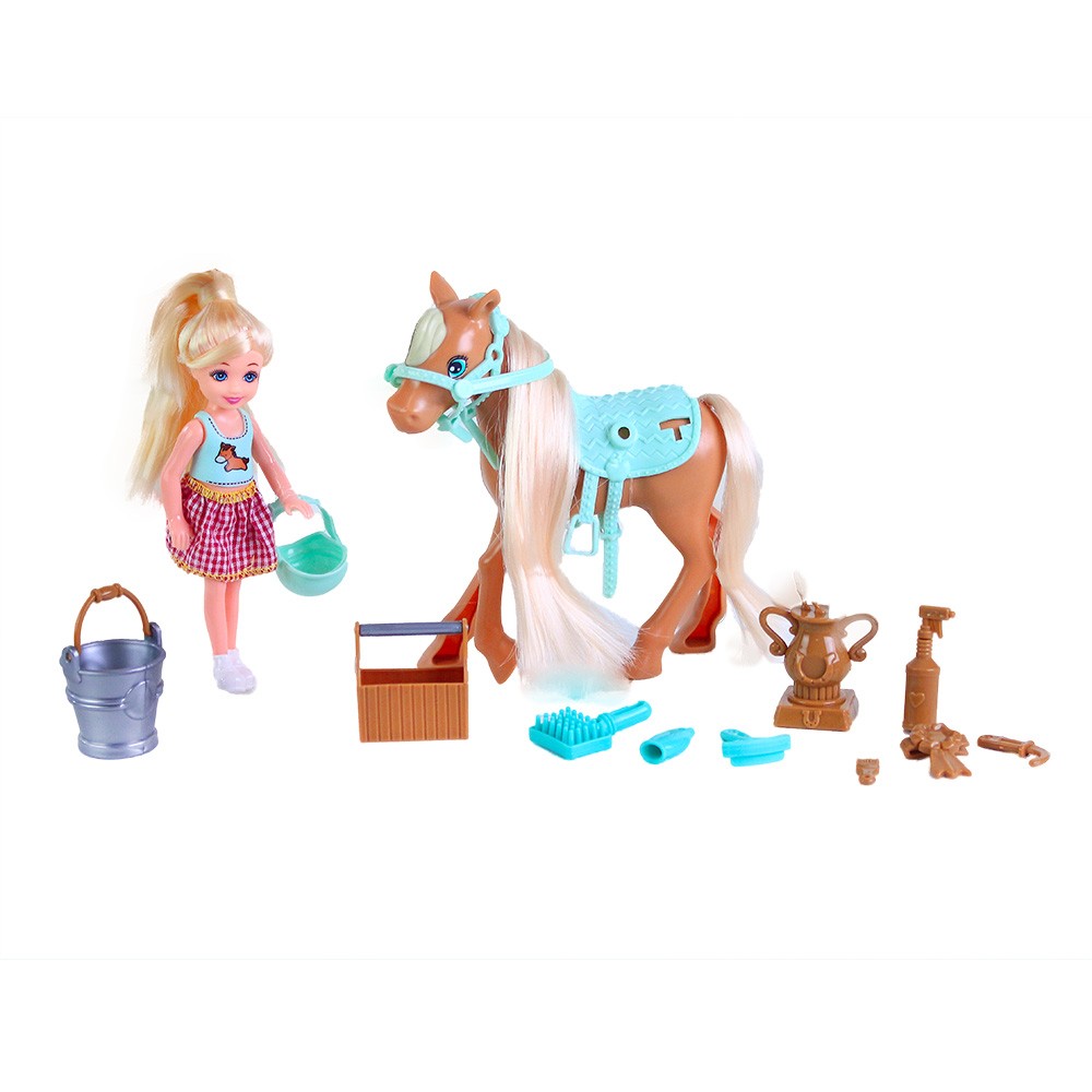 Sariel játék baba lovacskával