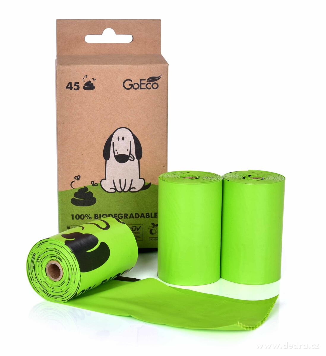 GoEco® Kutyapiszok zacskó biológiailag lebomló, komposztálható - 45 db