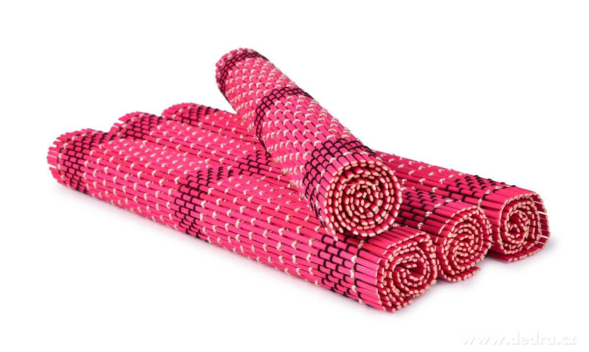 GoEco bambusz tányéralátét 4 darab 44x30 cm - Rózsaszín