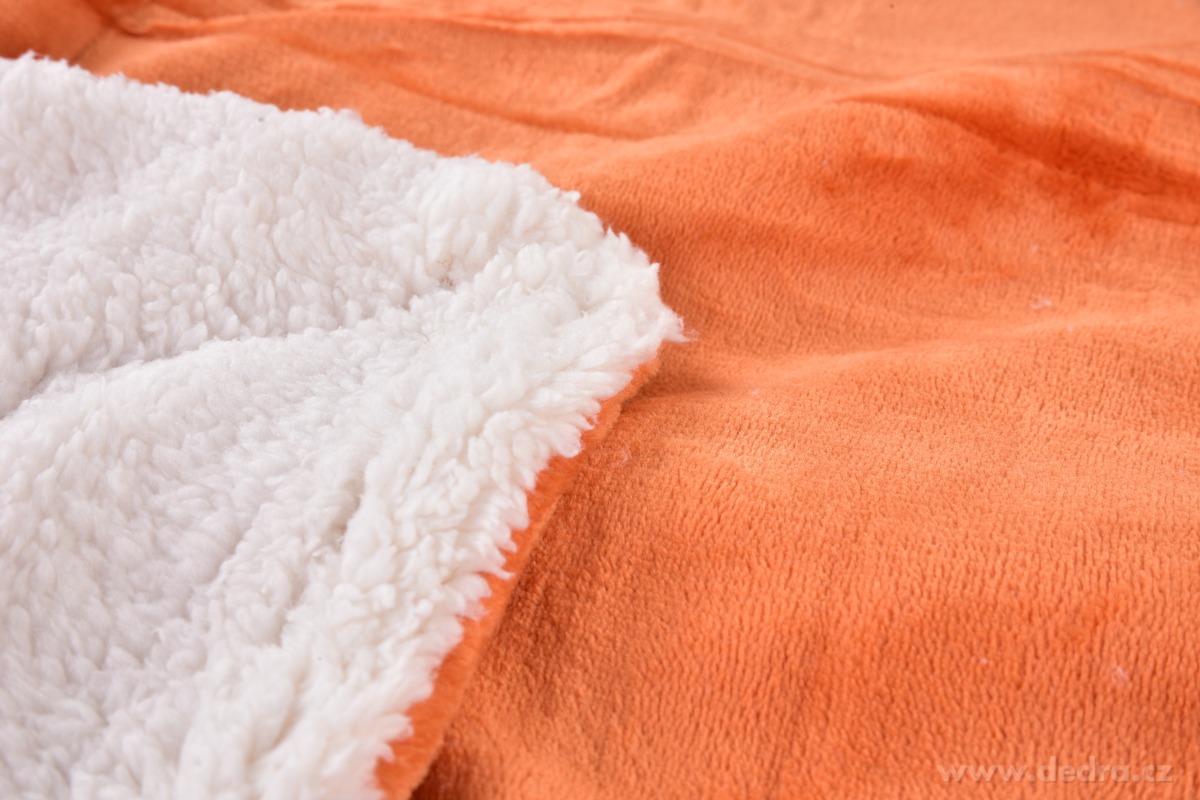 ROYAL Lagoon Velvet Kétrétegű luxus takaró pléd 150x200 cm - Narancssárga