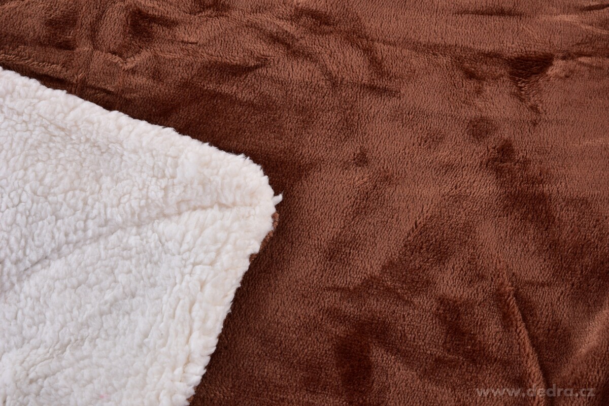 ROYAL Lagoon Velvet Kétrétegű luxus takaró pléd 150x200 cm - Barna