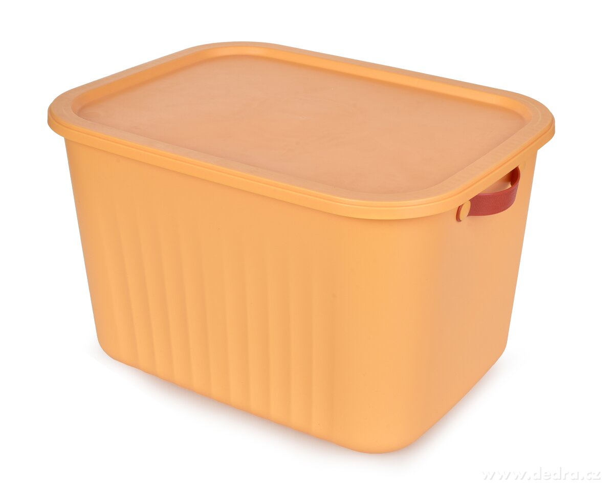 Műanyag tároló doboz tetővel 22 l - Narancssárga
