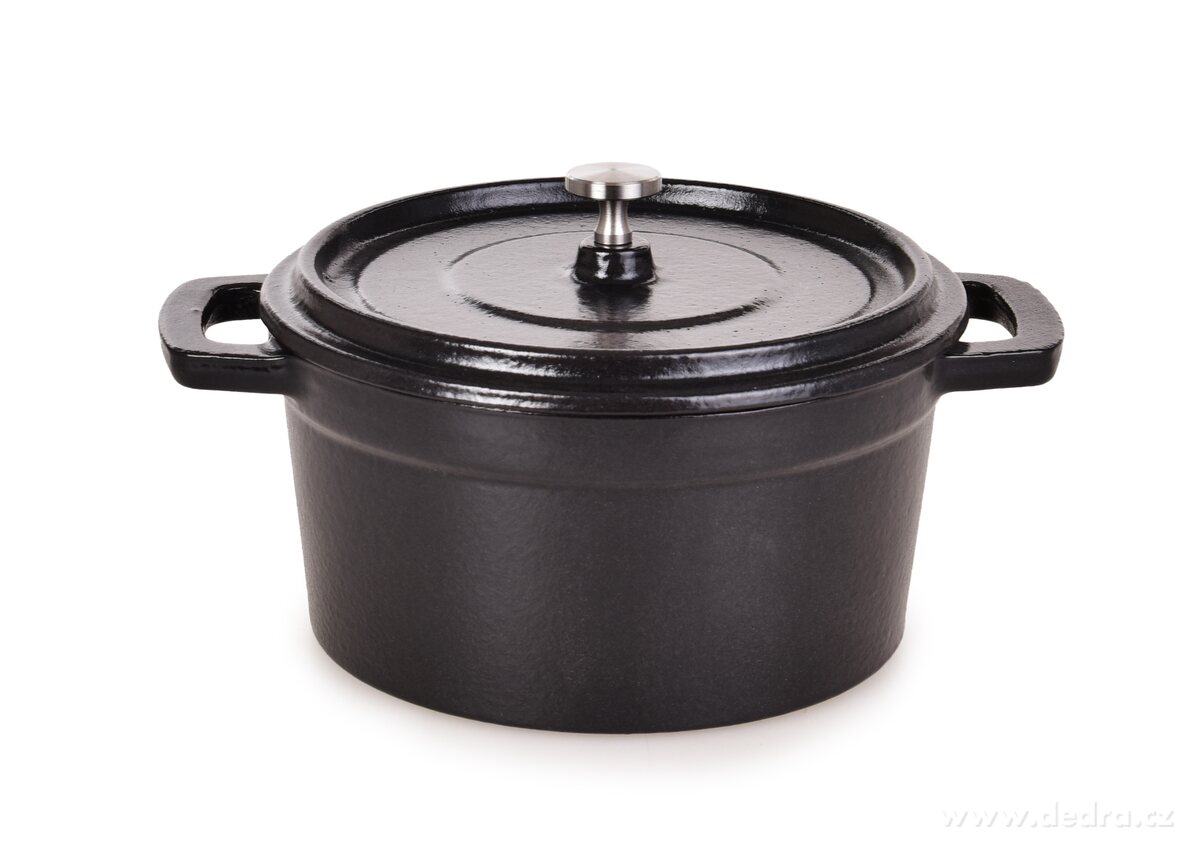 MIDI COCOTTE öntöttvas fazék fedővel IRON MASSIVE 750 ml - Fekete